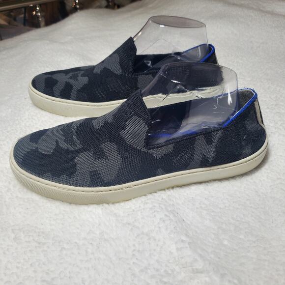 Rothy's Slip On Sneaker Black Gray Camo Print Knit Water Bottles Size 9 READ - Picture 13 of 16